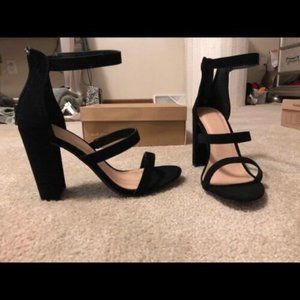 Charlotte Russe Becca Black Suede Shoes size 10
